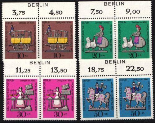 Berlin 348-351 postfrisch Oberrand Zudruck Berlin #JP918