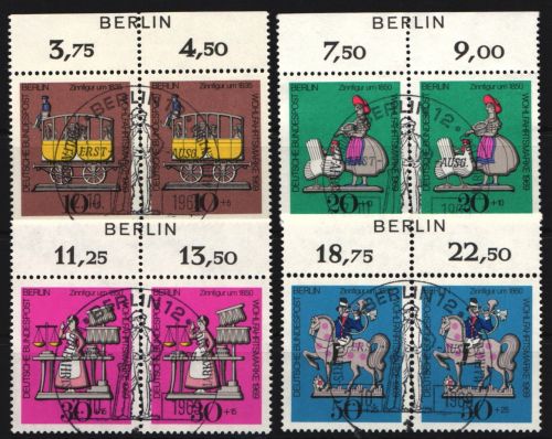 Berlin 348-351 gestempelt Oberrand Zudruck Berlin #JP919