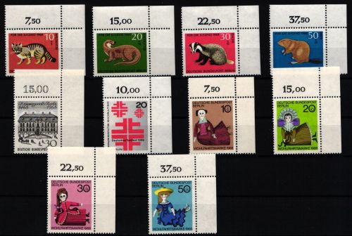 Berlin 316-325 postfrisch vom Eckrand, 1968 ohne Dauerserien #JR424
