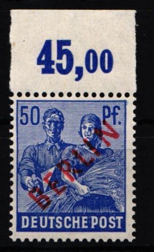 Berlin 30 P OR ndgz postfrisch vom Oberrand, geprüft Schlegel BPP #JR478