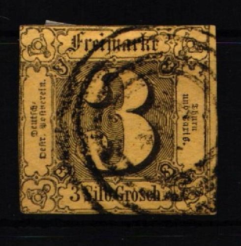 Thurn & Taxis 6 gestempelt typischer Taxisschnitt, 2seitig berührt #JT262