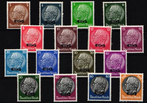 Deutsche Besetzung 2.WK Elsass 1-16 postfrisch #JQ673