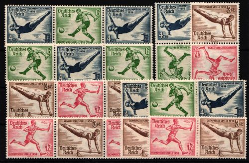 Deutsches Reich Zusammendrucke SK 27-SK 28, W 103-W 110 postfrisch #JU518