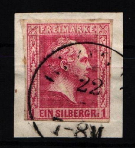 Preußen 10 gestempelt gut geschnitten auf Briefstück #JS957