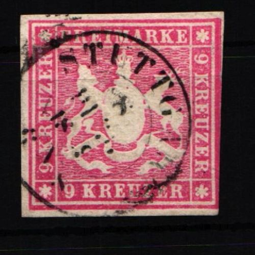 Württemberg 14a gestempelt geprüft Irtenkauf BPP #JX054