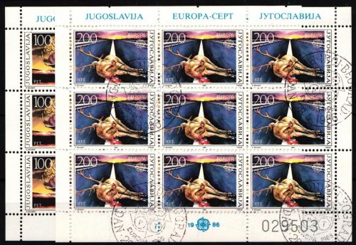Jugoslawien Kleinbögen 2156-2157 gestempelt Ersttagsstempel Cept 1986 #JS295