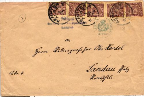 Deutsches Reich 33c auf Brief als Mehrfachfrankatur geprüft Infla Berlin #JX193