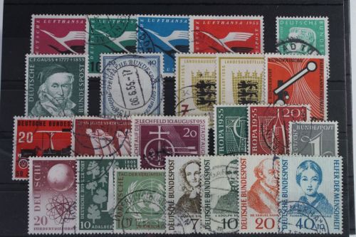 BRD Bund Jahrgang 1955 mit 204-226 gestempelt #BRD-O-1955