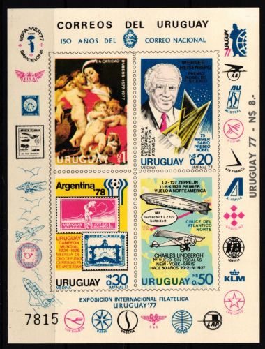 Uruguay 1453-1456 postfrisch als Sonderblatt UREXPO 77 #JY094