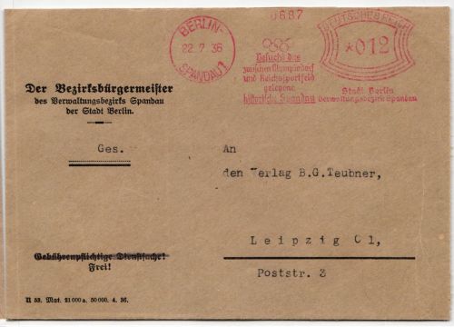 Deutsches Reich Sommer Olympiade #JX363