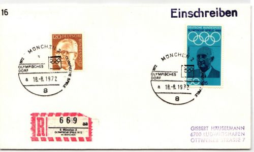 BRD Bund 565, 691 auf Brief Olympiade 1972 #JX451