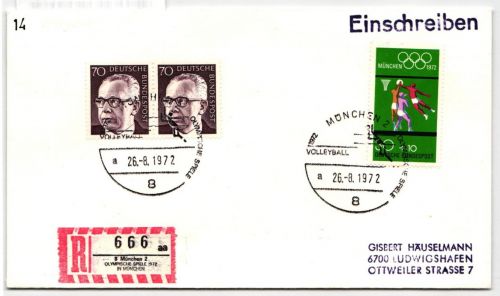 BRD Bund 641, 735 auf Brief Olympiade 1972 #JX456