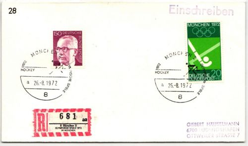 BRD Bund 588, 730 auf Brief Olympiade 1972 #JX468