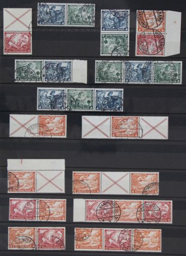 Deutsches Reich alle Zusammendrucke aus MH 34 gestempelt Wagner 1933 #JQ755