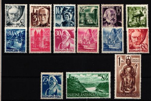 Französische Zone Rheinland-Pfalz 1-15 postfrisch #JZ982