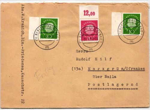 Berlin 183, 184 v P OR als Ersttagsbrief echt gelaufen #JX645