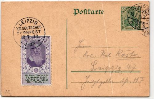 Deutsches Reich P 73 als Ganzsache XII Deutsches Turnfest #KD160