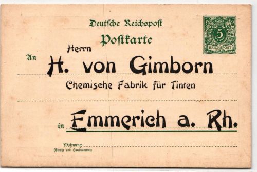 Deutsches Reich PP 9 als Ganzsache Gimborn #KD197