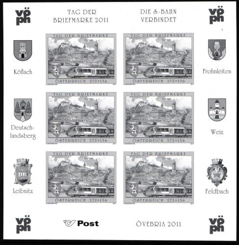Österreich 2936 B postfrisch als Schwarzdruck-Kleinbogen #JI807