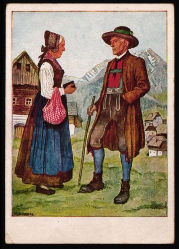 Österreich aus Postkarte Trachten: Ennstal #JU654