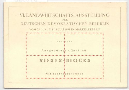 DDR 629-630 auf Ausstellungskarte VI. Landwirtschafts-Ausstellung #KD385