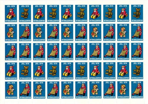 Dänemark Sydslesvig 50er Bogen Weihnachtsmarken 1976 postfrisch #KE658