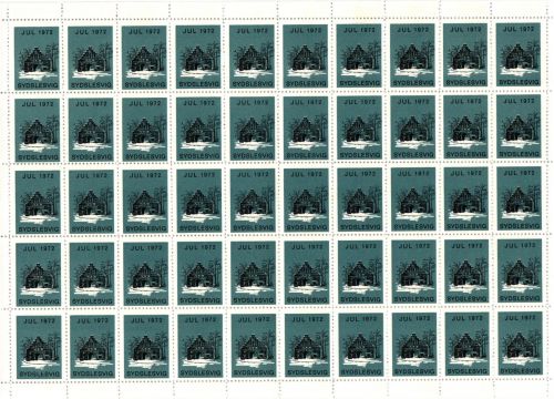 Dänemark Sydslesvig 50er Bogen Weihnachtsmarken 1972 postfrisch #KE663
