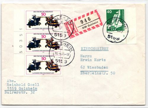 BRD Bund 850 FN auf Brief mit Formnummer #KD631