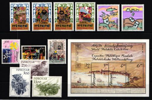 Dänemark Färöer Jahrgang 1986 mit 130-144 postfrisch