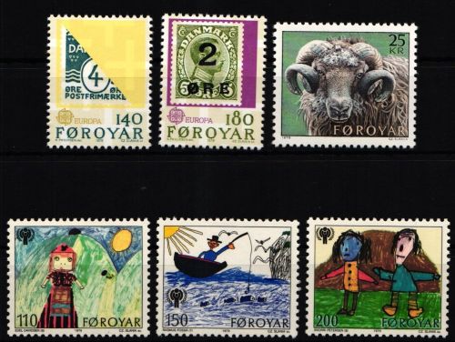 Dänemark Färöer Jahrgang 1979 mit 42-47 postfrisch