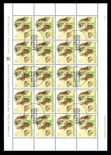 Liechtenstein 1339 gestempelt mit Ersttagsstempel als Kleinbogen #JV193