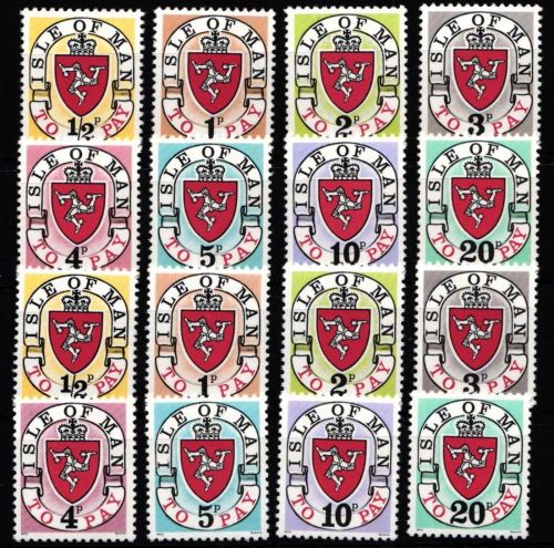 Großbritannien Isle of Man Portomarken 1-8 I/II postfrisch #KI240