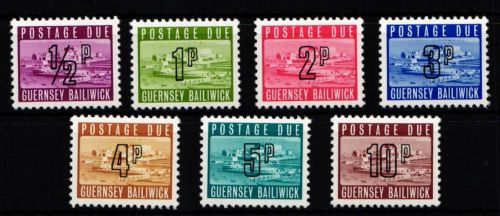 Großbritannien Guernsey Portomarken 8-14 postfrisch #KI009