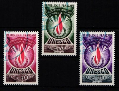 Frankreich Dienstmarken Unesco 9-11 gestempelt #KI029
