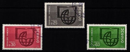 Frankreich Dienstmarken Unesco 6-8 gestempelt #KI035