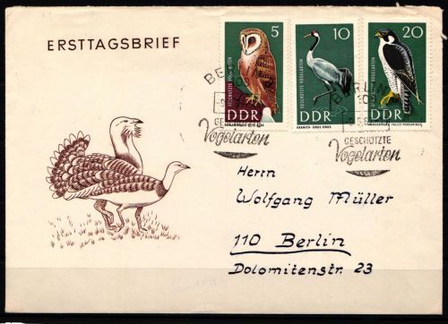DDR 1272-1274 gestempelt als FDC #KG987