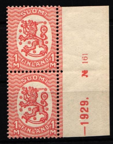 Finnland 131 W B postfrisch Paar mit Seitenrand, Bogennummer #KE829