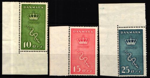 Dänemark 177-179 postfrisch Randstücke #KJ722