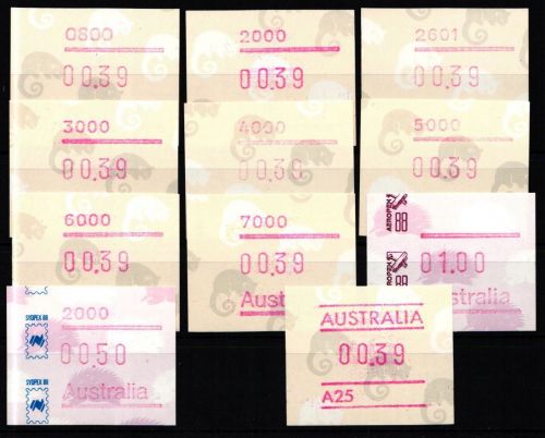 Australien Automatenmarken 10, 11, 12, 13 postfrisch #KL245