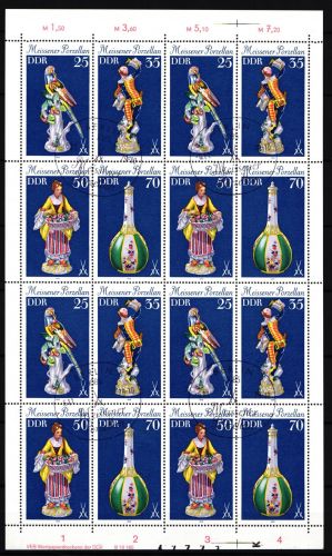 DDR 2468-2471 gestempelt als ZD-Bogen, FN 2, Erstagssonderstempel #JV014
