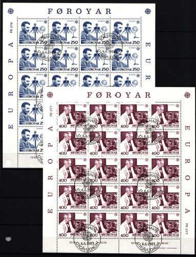 Färöer 84-85 gestempelt als Kleinbögen, Cept, Ersttagssonderstempel #JV025