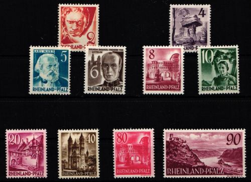 Französische Zone Rheinland-Pfalz 32-41 mit Falz #KB605