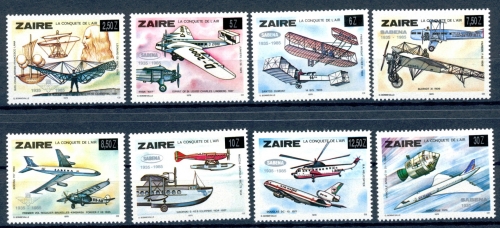 Zaire (Kongo) 580-587 postfrisch Flugzeuge #GI222