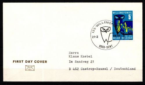 Belgien 1848 gestempelt als FDC, Eulen #KJ353