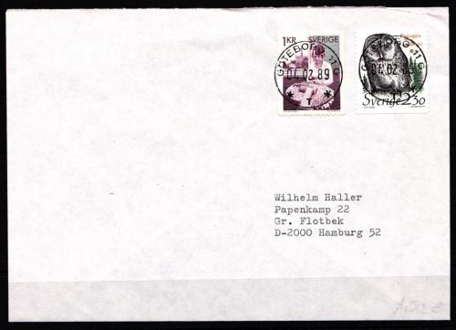 Schweden 1521 gestempelt auf Brief #KO836