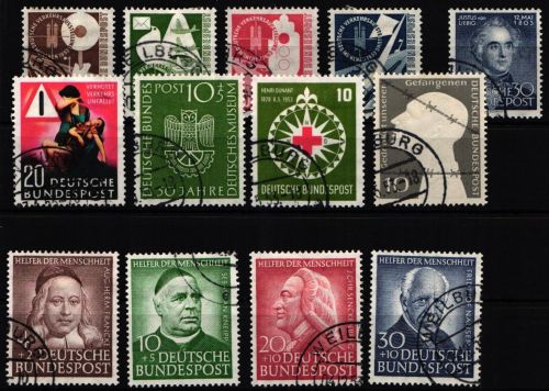 BRD Bund Jahrgang 1953 gestempelt meist einheitlicher Stempel Weilburg #KO600