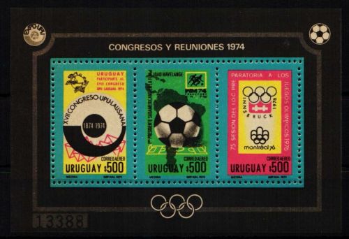 Uruguay Block 21 postfrisch Fußball #KO210
