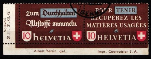 Schweiz W Zd 1 gestempelt vom Eckrand #KP125