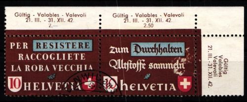 Schweiz W Zd 5 gestempelt vom Eckrand #KP127