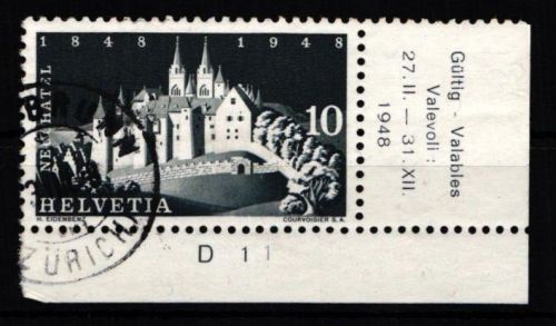 Schweiz 497 gestempelt Eckrand Formnummer #KP331